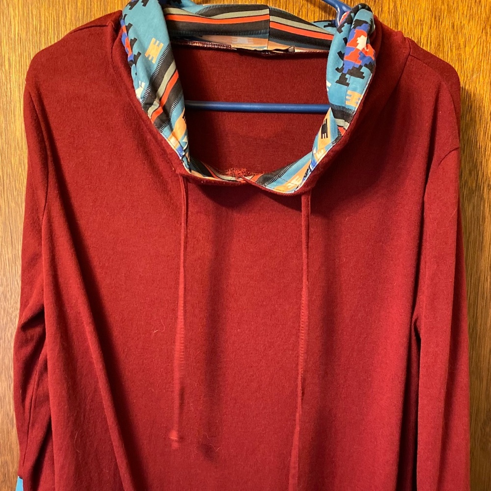 Women’s red tunic hoodie